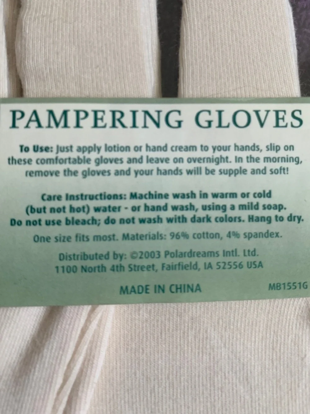 New Pampering Gloves